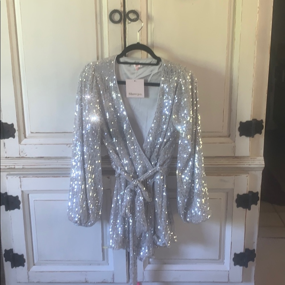 Gorgeous silver sequin romper